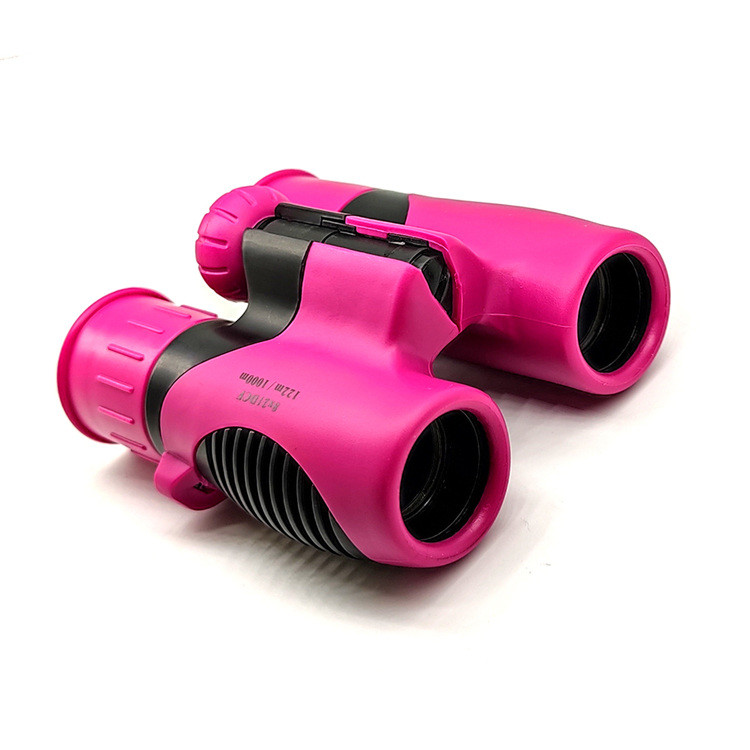 High Resolution Shock Proof 8x21 Kids Pink Binoculars For Bird Watching